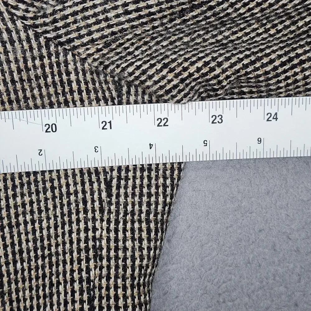 VINTAGE EVAN-PICONE Blazer Mens 41 Brown Houndstooth Wool Elbow Patch Jacket USA